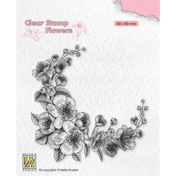 Nellie's Choice - Flowers Clear Stamp - "  Blooming Branch Blossom Corner " - Stempel