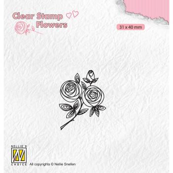 Nellie's Choice - Flowers Clear Stamp - " Rose Twig " - Stempel