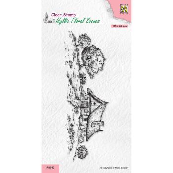 Nellie's Choice - Idyllic Floral Scenes Clear Stamp - "  Slimline Country House " - Stempel