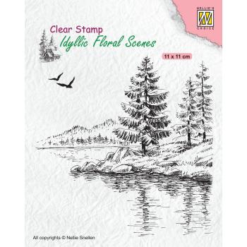 Nellie's Choice - Idyllic Floral Scenes Clear Stamp - "  Winter Water's Edge  " - Stempel