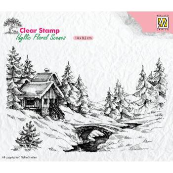 Nellie's Choice - Idyllic Floral Scenes Clear Stamp - "  Winter Scene-1 " - Stempel