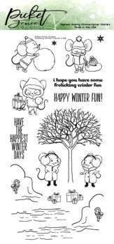 Picket Fence Studios - Clear Stamp - " Frolicking Winter Friends " - Stempel 