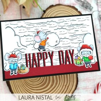 Picket Fence Studios - Clear Stamp - " Frolicking Winter Friends " - Stempel 