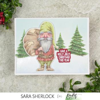 Picket Fence Studios - Clear Stamp - " Jolly Christmas Gnome " - Stempel 