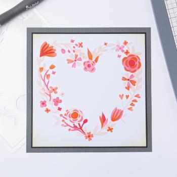 Sizzix Layered Stencil -  Heart Wreath  - Schablone