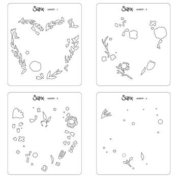 Sizzix Layered Stencil -  Heart Wreath  - Schablone