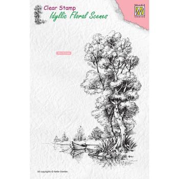 Nellie's Choice - Idyllic Floral Scenes Clear Stamp - " Tree with Boat  " - Stempel