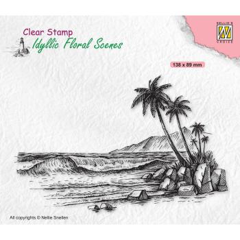 Nellie's Choice - Idyllic Floral Scenes Clear Stamp - "  Tropical Coast " - Stempel