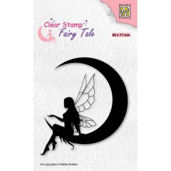 Nellie's Choice - Fairy Tale  Clear Stamp - "  Elf on Moon " - Stempel