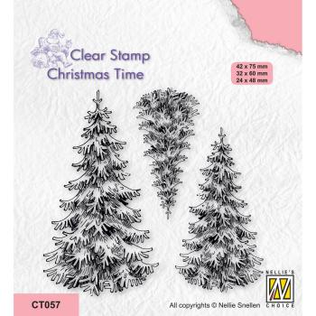 Nellie's Choice - Christmas Tree Clear Stamp - " Snowy Fir Trees " - Stempel