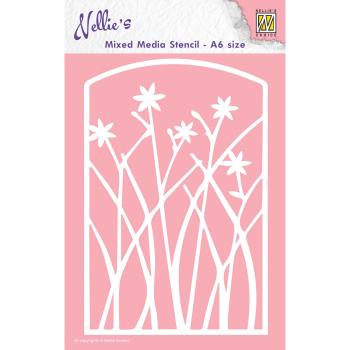 Nellie's Choice - Stencil A6 - "  Frame with Flowers " - Schablone