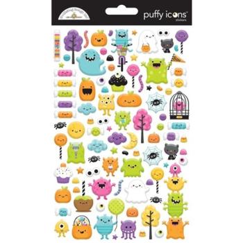 Doodlebug Design - Puffy Icons Stickers - "Monster Madness" - Aufkleber