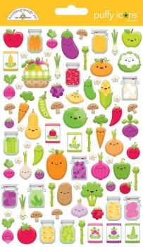 Doodlebug Design - Puffy Icons Stickers - "Veggie Garden" - Aufkleber