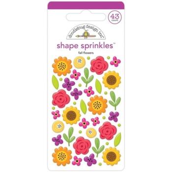 Doodlebug Design - Shape Sprinkles - "Fall Flowers " - Epoxy-Sticker