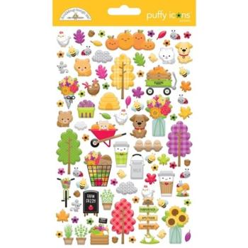 Doodlebug Design - Puffy Icons Stickers - "Farmers Market" - Aufkleber