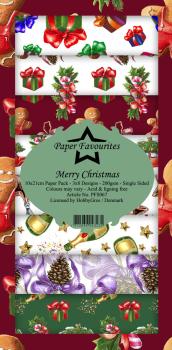 Paper Favourites - "  Merry Christmas  " - Slim Paper Pack - 3x8 Inch 