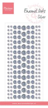 Marianne Design - Enamel Dots - Silver Glitter  - Klebeperlen