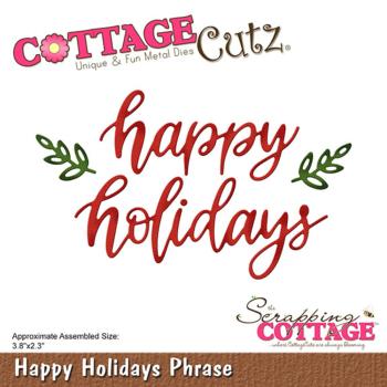 Scrapping Cottage - Dies - Happy Holidays Phrase - Stanze