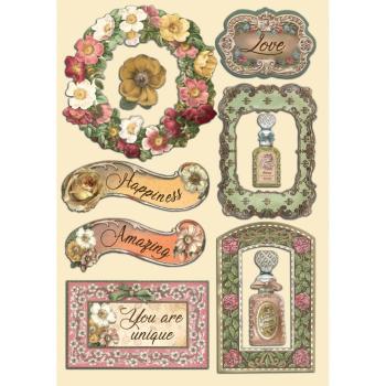 Stamperia Wooden Shape  "Rose Parfum " Die Cuts - Stanzteile