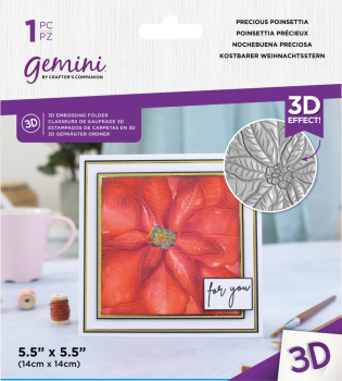 Gemini - 3D Embossing Folder -  Precious Poinsettia  - 3D Prägefolder - Kostbarer Weihnachtsstern 