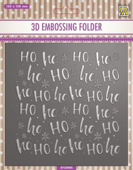 Nellie Snellen - 3D Embossing Folder - "  Hohoho  " - Prägefolder