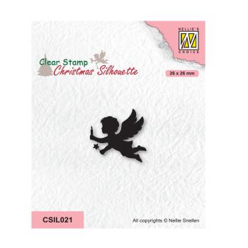 Nellie's Choice - Silhouettes Clear Stamp - "  Angel with Candle " - Stempel