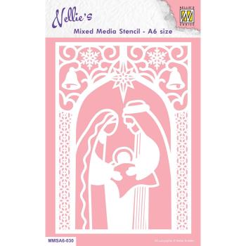 Nellie's Choice - Stencil A6 - "  Christmas Nativity " - Schablone