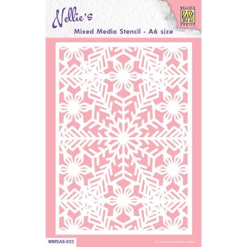 Nellie's Choice - Stencil A6 - "  Christmas Snowflakes-2 " - Schablone