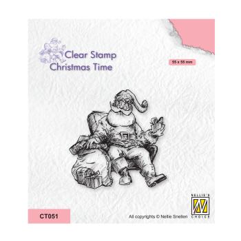 Nellie's Choice - Christmas Time Clear Stamp - " Santa Claus in Lounge Chair " - Stempel