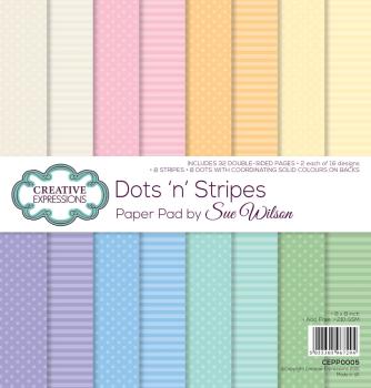 Creative Expressions - Paper Pack 8x8 Inch - Dots 'n' Stripes 