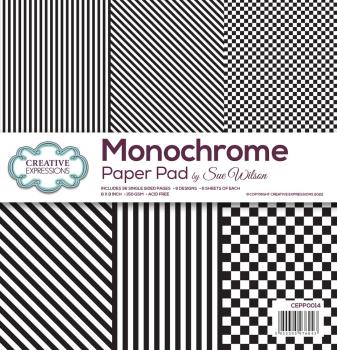 Creative Expressions - Paper Pack 8x8 Inch - Monochrome Stripes 