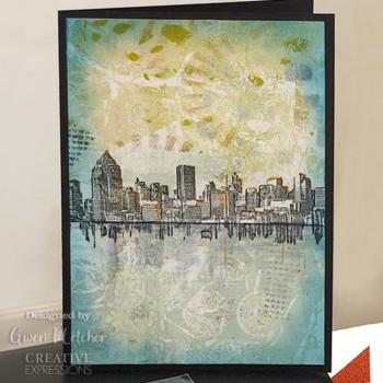 Creative Expressions - Rubber Stamp -  Cityscape Reflection - Gummistempel