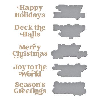 Spellbinders Hotfoil Plate - Joyful Christmas Sentiments Glimmer