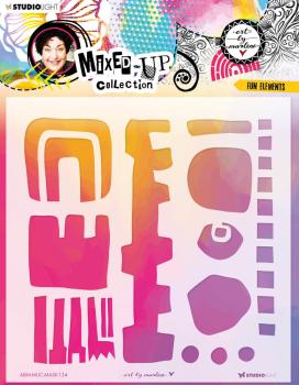 Art By Marlene - Mixed-Up Collection Mask - "  Fun Elements  " - Stencil - Schablone