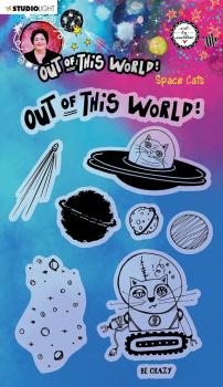 Art By Marlene - Out of This World  Clear Stamp -  Space Cats  - Stempel