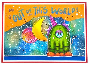 Art By Marlene - Out of This World  Clear Stamp -  Space Cats  - Stempel