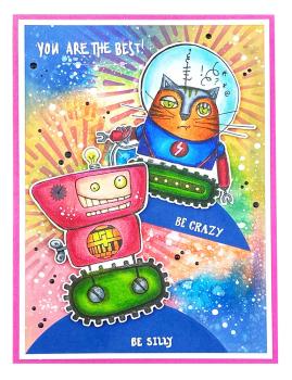 Art By Marlene - Out of This World  Clear Stamp -  Space Cats  - Stempel