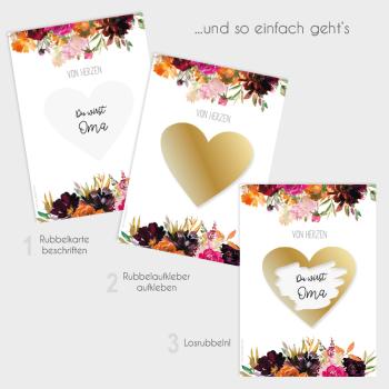 Rubbelkarten-Bundle DIN A6 "Autumn Florals" | Rubbellose | Postkarten | Gutscheine | Glückslos