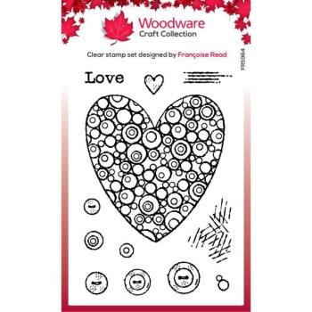 Woodware - Clear Stamps - Bubble Heart  - Stempel 