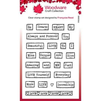 Woodware - Clear Stamps - Love Tape Words  - Stempel 