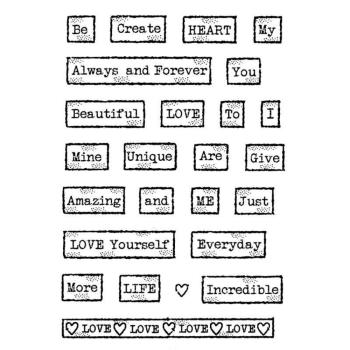 Woodware - Clear Stamps - Love Tape Words  - Stempel 