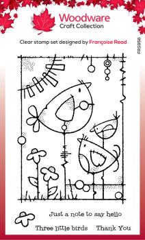 Woodware - Clear Stamps - Three Little Birds  - Stempel