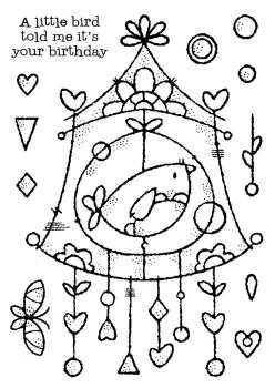 Woodware - Clear Stamps - Wire Birdhouse  - Stempel 