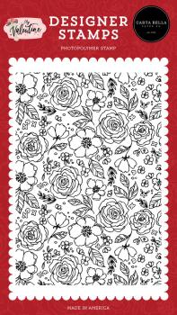 Carta Bella "Always And Forever Floral " 4x6" Background Stamp