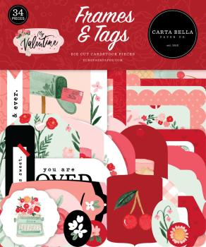 Carta Bella - Ephemera Frames & Tags - "My Valentine" - Stanzteile & Anhänger 