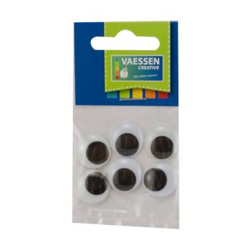 Vaessen Creative - Augen beweglich zum kleben - 17mm - 6pcs - Wackelaugen