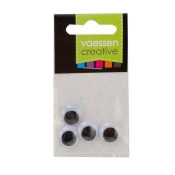 Vaessen Creative - Augen beweglich zum annähen - 15mm - 4pcs - Wackelaugen