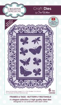 Creative Expressions - Craft Dies -  Frames & Tags Butterfly Rectangle  - Stanze
