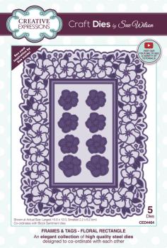 Creative Expressions - Craft Dies - Frames & Tags Floral Rectangle  - Stanze