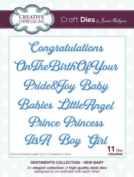 Creative Expressions - Craft Dies - Sentiments Collection New Baby  - Stanze